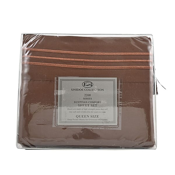 Shop Lc 2200 Series 80 GSM Brown Microfiber 4pc Sheet Set -King