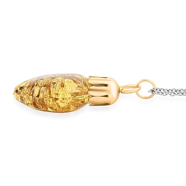 Shop Lc 22K Gold Fortuna Heart Pendant Necklace In ION Plated YG And Stainless Steel 20 Inches