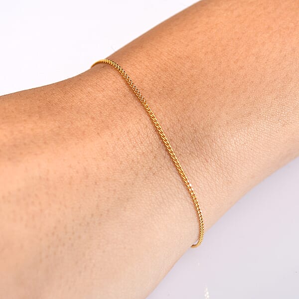 Shop Lc 22K Yellow Gold Curb Chain Bracelet (6.50 In) 1.36 Grams