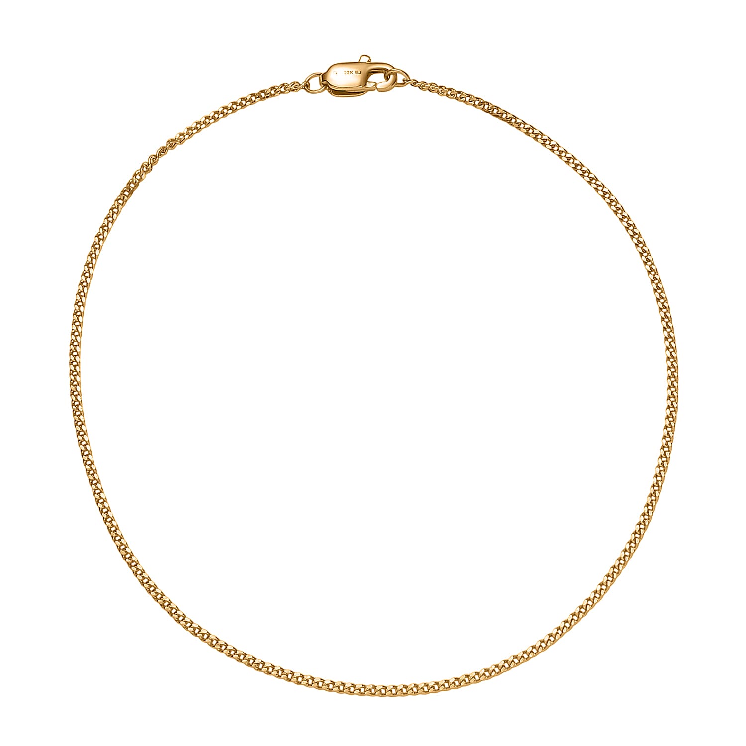 shop lc 22K Yellow Gold Curb Chain Bracelet (6.50 In) 1.36 Grams