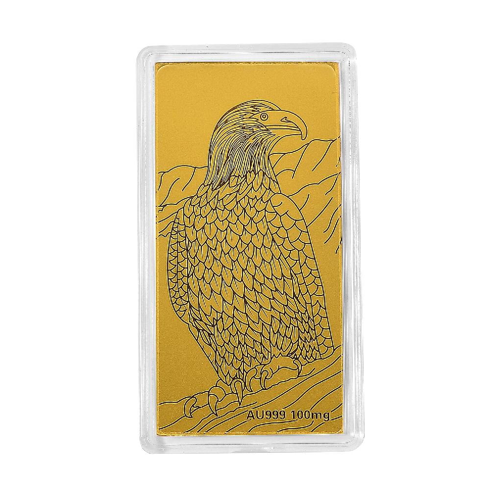 shop lc 24K Gold Bald Eagle Emboss Sheet 55x30mm 100mg