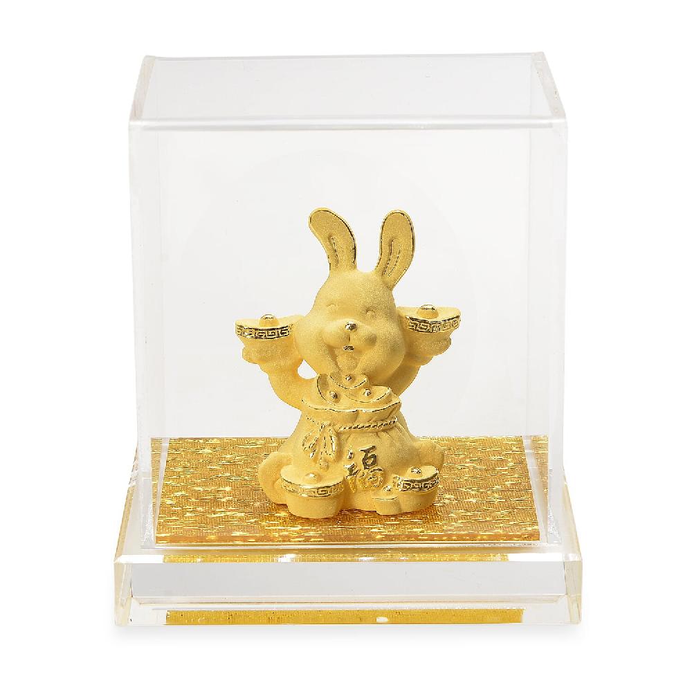 shop lc 24K Golden Blessings Fu Rabbit Collectible Ornament 10mg