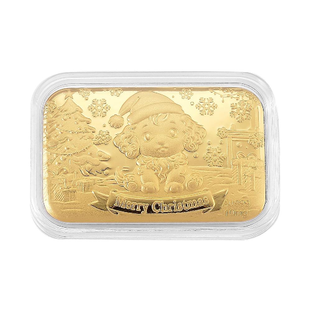 shop lc 24K Golden Christmas Santa’s Puppy Emboss Sheet (31x45.5mm) 10mg
