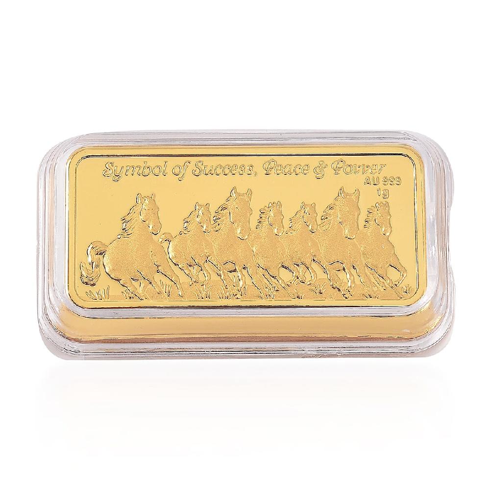 shop lc 24K Golden Fortune Seven Horse Emboss Sheet 40x20mm (1g)