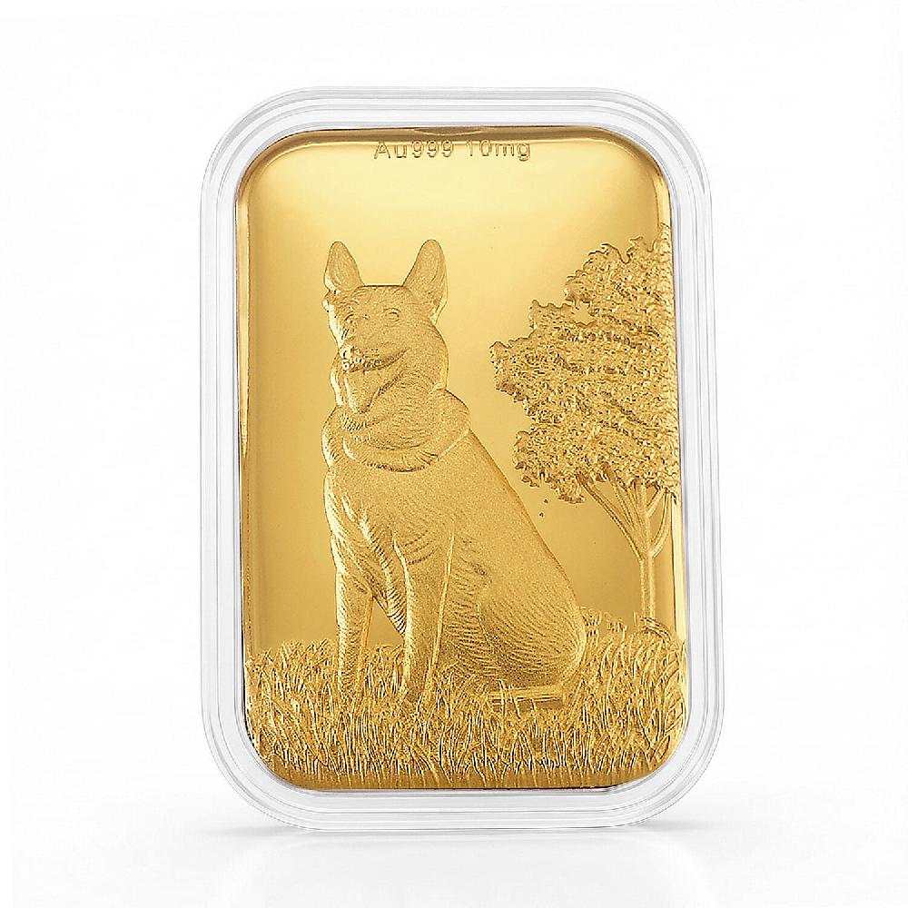 shop lc 24K Golden Guardian German Shepherd Emboss Sheet 31x45.5mm 10mg