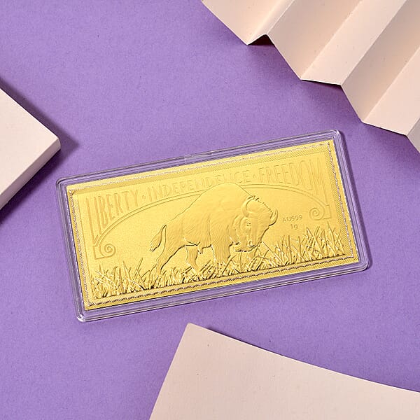 Shop Lc 24K Golden Pride Of American Buffalo Embossed Sheet (103mmx49mm) 1g