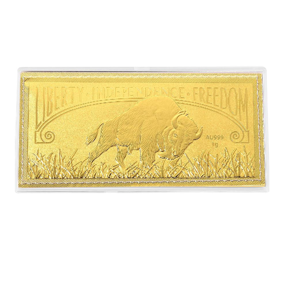 shop lc 24K Golden Pride of American Buffalo Embossed Sheet (103mmx49mm) 1g