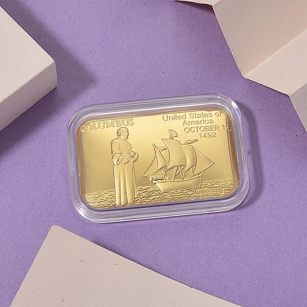 Shop Lc 24K Golden Traveling By Legend Columbus Emboss Sheet (31x45.5mm) 10mg
