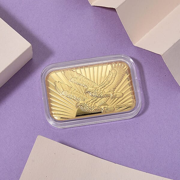 Shop Lc 24K Golden Twin Eagles Blessings Emboss Sheet 31x45.5mm 10mg