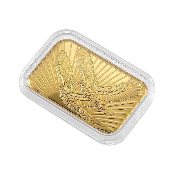 Shop Lc 24K Golden Twin Eagles Blessings Emboss Sheet 31x45.5mm 10mg