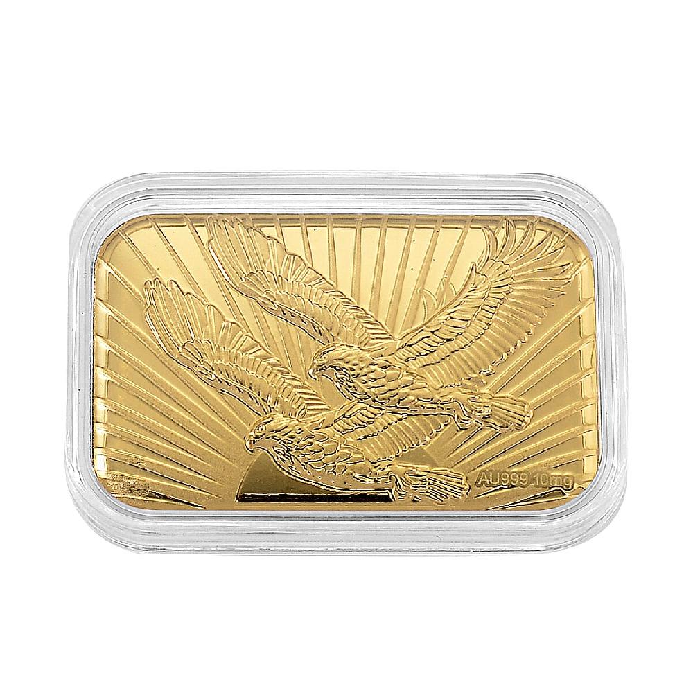 shop lc 24K Golden Twin Eagles Blessings Emboss Sheet 31x45.5mm 10mg