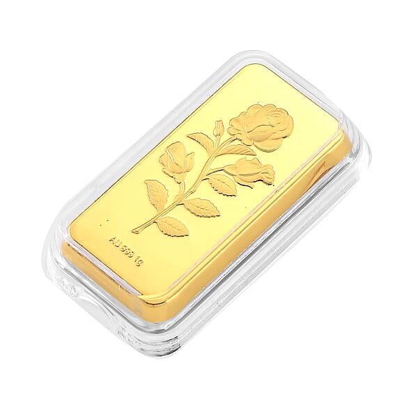 Shop Lc 24K Yellow Gold 3D Brick Rose Emboss Sheet 45.3X25X10mm 1g