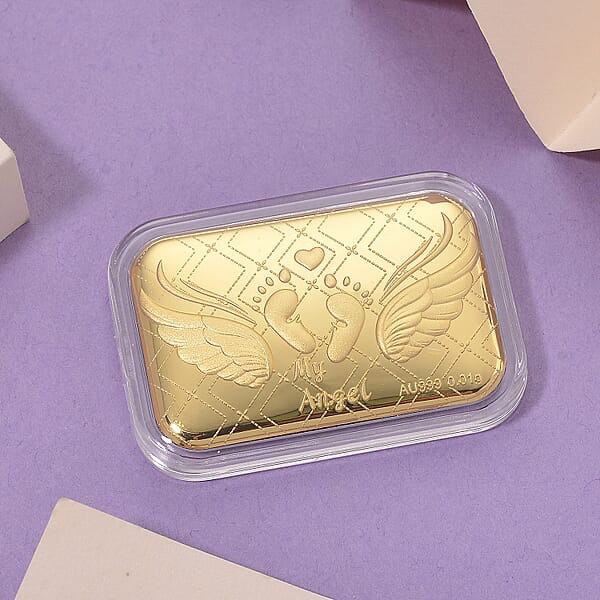 Shop Lc 24K Yellow Gold Baby Foot With Angel Wings Embossed Sheet 10mg (Del. In 10-12 Days)