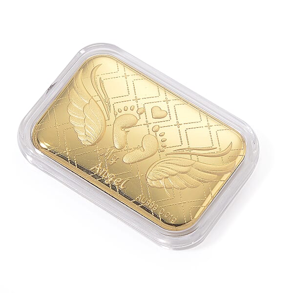 Shop Lc 24K Yellow Gold Baby Foot With Angel Wings Embossed Sheet 10mg (Del. In 10-12 Days)