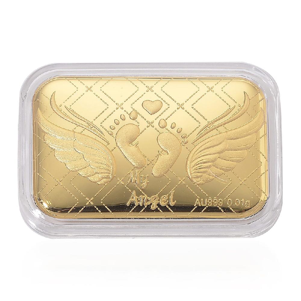 shop lc 24K Yellow Gold Baby Foot with Angel Wings Embossed Sheet 10mg (Del. in 10-12 Days)