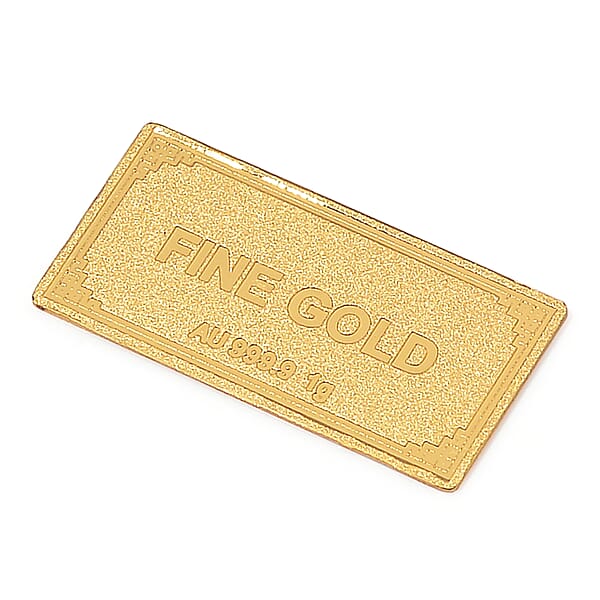 Shop Lc 24K Yellow Gold Ingot Bar 10x20x0.23 Mm 1 Grams