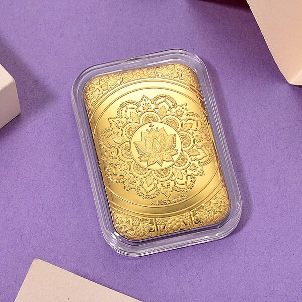Shop Lc 24K Yellow Gold Lotus Mandala Art Embossed Sheet 10mg (Del. In 10-12 Days)