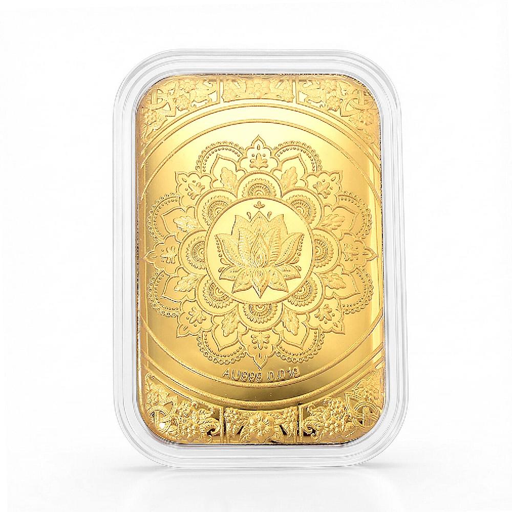 shop lc 24K Yellow Gold Lotus Mandala Art Embossed Sheet 10mg (Del. in 10-12 Days)