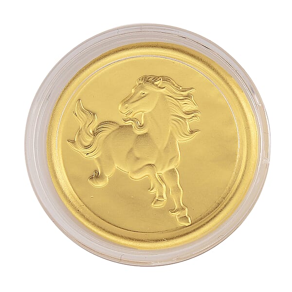 Shop Lc 24K Yellow Golden Celestial 2026 Zodiac Horse Coin Bar With Rainbow Line 100mg