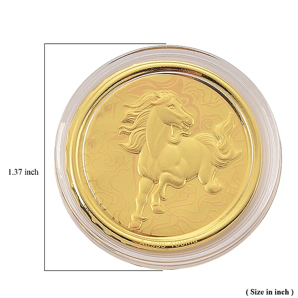 Shop Lc 24K Yellow Golden Celestial 2026 Zodiac Horse Coin Bar With Rainbow Line 100mg