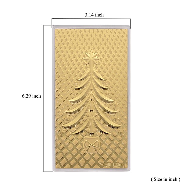 Shop Lc 24K Yellow Golden Christmas Tree Emboss Sheet 15.5x7.5cm 100mg