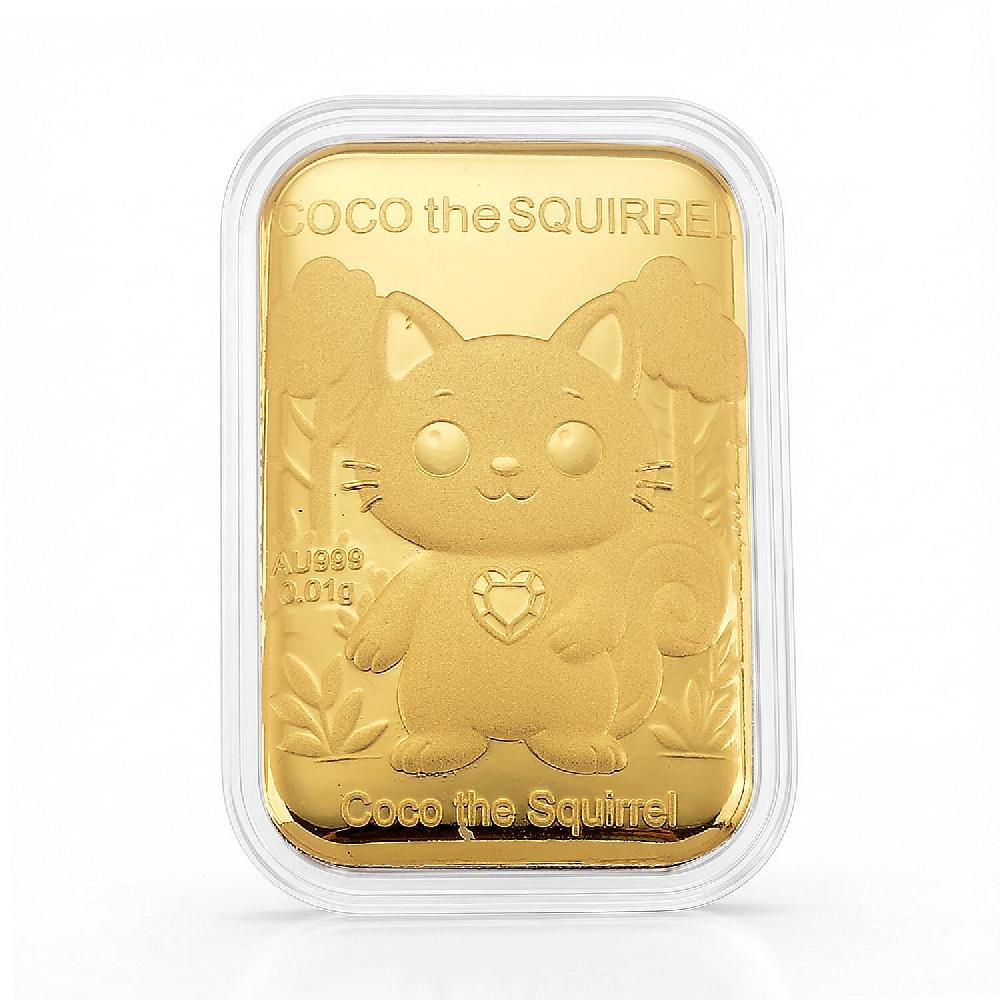 shop lc 24K Yellow Golden Coco The Squirrel Emboss Sheet 10mg