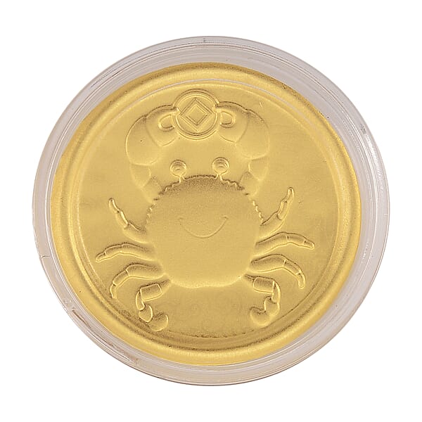 Shop Lc 24K Yellow Golden Fortune Crab Zodiac Coin Bar With Rainbow Line 100mg