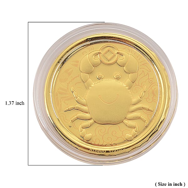 Shop Lc 24K Yellow Golden Fortune Crab Zodiac Coin Bar With Rainbow Line 100mg