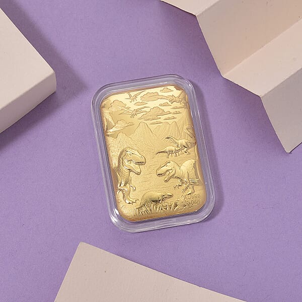 Shop Lc 24K Yellow Golden Jurassic Age Of Dinosaurs Emboss Sheet 10mg