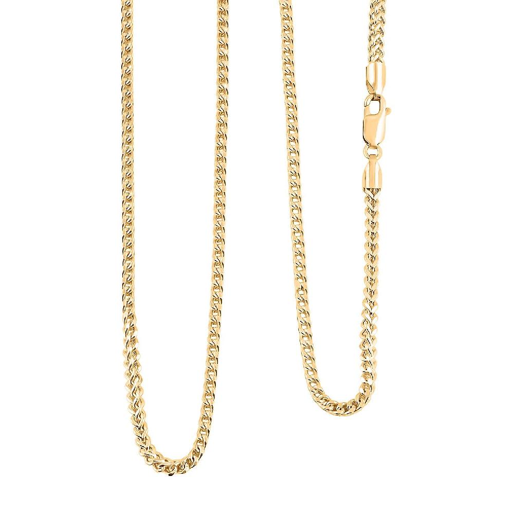 shop lc 2mm Franco Chain Necklace in 18K Yellow Gold 20 Inches 5.80 Grams
