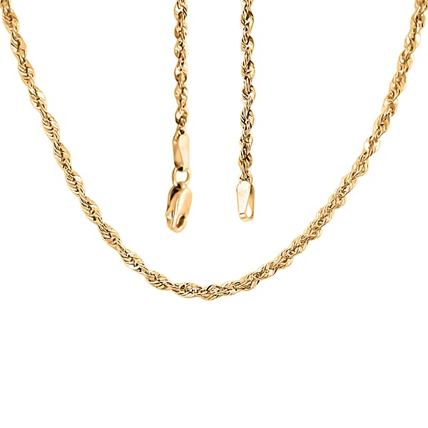 Shop Lc 2mm Rope Chain Necklace In 14K Yellow Gold 2.50 Grams 22 Inches