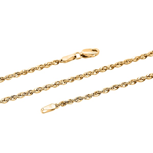 Shop Lc 2mm Rope Chain Necklace In 14K Yellow Gold 2.50 Grams 22 Inches