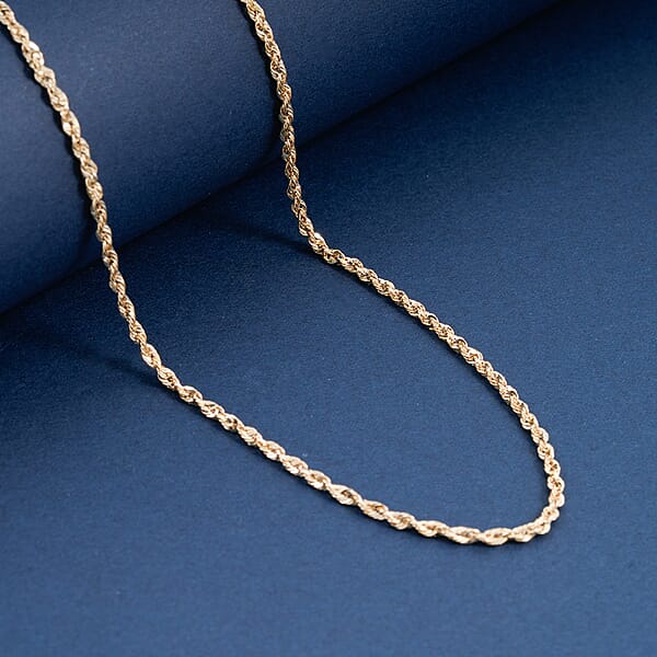 Shop Lc 2mm Rope Chain Necklace In 14K Yellow Gold 2.70 Grams 24 Inches