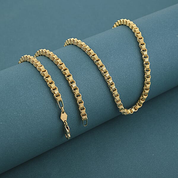 Shop Lc 3.2mm Byzantine Chain Necklace In 10K Yellow Gold 11.4 Grams 26 Inches