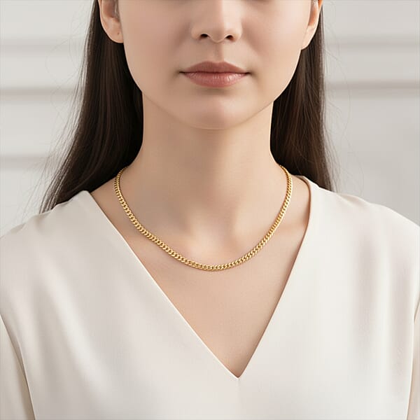 Shop Lc 3.6mm Cuban Chain Necklace In 10K Yellow Gold 7.85 Grams 22 Inches