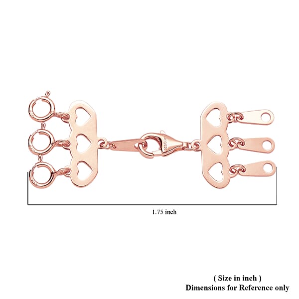 Shop Lc 3 Row Hearts Layering Lock In 14K RG Over Sterling Silver With 9mm Lobster Lock And 3pc 5mm Spring Lock Jewelry Lock Jewelry Closure Lobster Clasp Closure