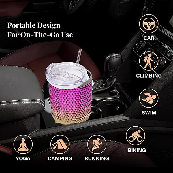 Shop Lc 30oz Gradient Color Double Walled Water Cup With Stainless Steel Straw