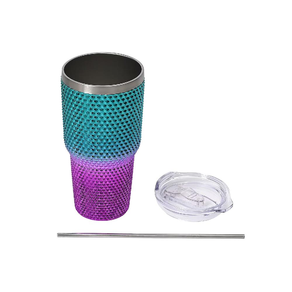 shop lc 30oz Gradient Color Double Walled Water Cup with Stainless Steel Straw