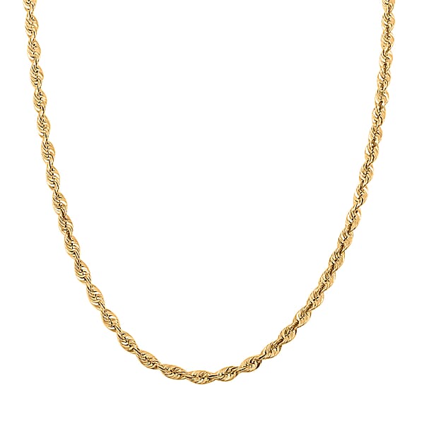 Shop Lc 3mm Superlite Rope Chain Necklace In 10K Yellow Gold 3.4 Grams 22 Inches