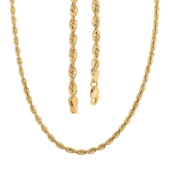 Shop Lc 3mm Superlite Rope Chain Necklace In 10K Yellow Gold 3.4 Grams 22 Inches