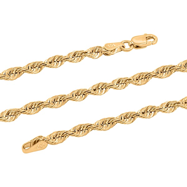 Shop Lc 3mm Superlite Rope Chain Necklace In 10K Yellow Gold 3.4 Grams 22 Inches