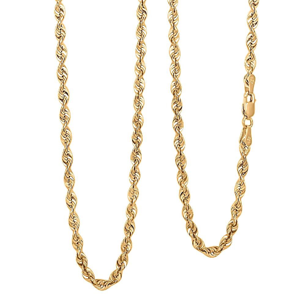 shop lc 3mm Superlite Rope Chain Necklace in 10K Yellow Gold 3.4 Grams 22 Inches