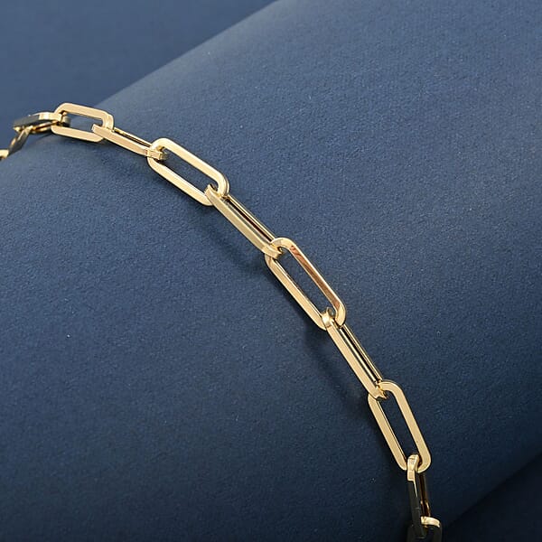 Shop Lc 5.5mm Paper Clip Chain Bracelet In 10K Yellow Gold (8.00 In) 6.20 Grams