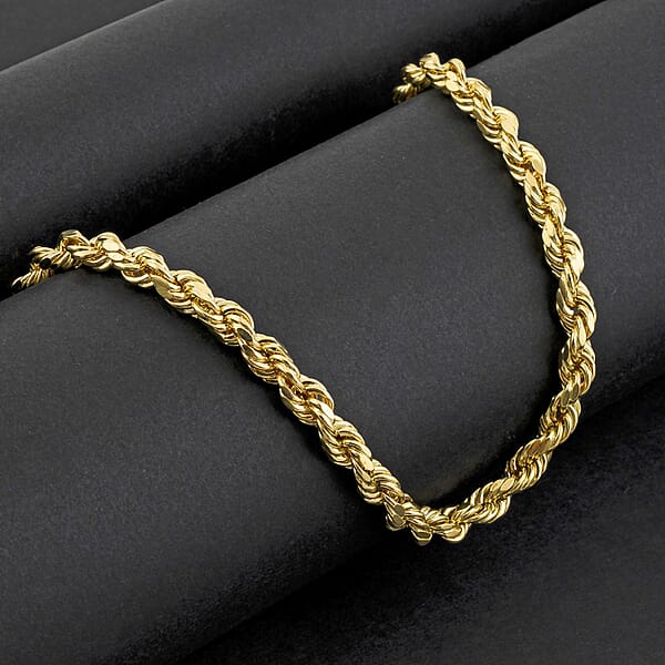 Shop Lc 5.5mm Rope Necklace In 10K Yellow Gold 14.30 Grams 28 Inches