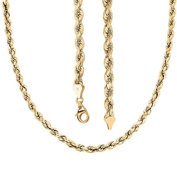 Shop Lc 5.5mm Rope Necklace In 10K Yellow Gold 14.30 Grams 28 Inches