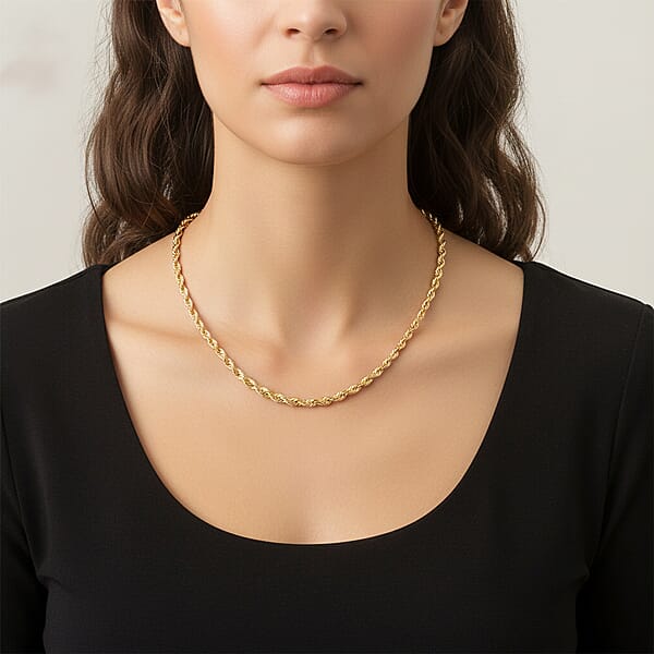 Shop Lc 5mm Rope Chain Necklace In 10K Yellow Gold 13.50 Grams 28 Inches