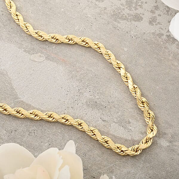 Shop Lc 6mm Rope Chain Necklace In 10K Yellow Gold 24 Inches 12.60 Grams