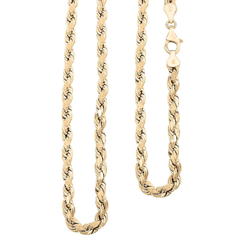shop lc 6mm Rope Chain Necklace in 10K Yellow Gold 24 Inches 12.60 Grams