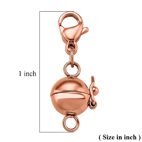 Shop Lc 8mm Secure Latch Magnetic Lock With 9mm Lobster Clasp In ION Plated RG Stainless Steel