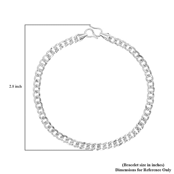 Shop Lc 950 Platinum 4.4mm Men's Link Chain Bracelet (8.00 In) 9.55 Grams